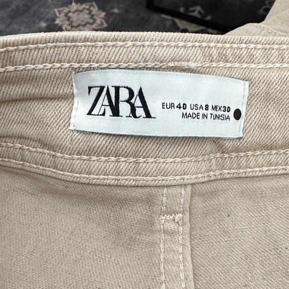 ZARA Tan Wide Leg Trousers - Picture 3 of 4